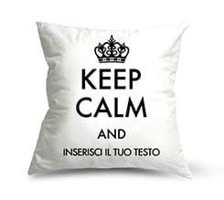 Keep Calm Bianco su Cuscino in Pile