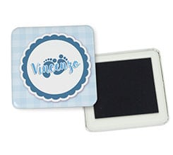 Magnete quadrato frigo Piedini azzurri