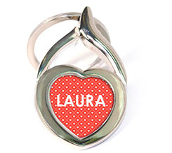 Portachiavi Cuore in Metallo Texture Cuori