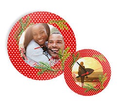 Orologio in Legno Rotondo Pois rossi