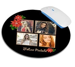 Tappetino mouse tondo Black Christmas