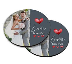 Sottobicchiere masonite Tondo Grey love