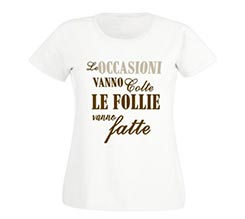 T-shirt donna in cotone Occasioni e follie
