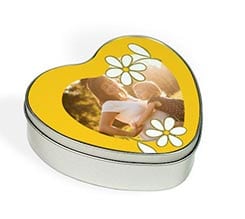 Scatola di Latta Cuore Margherite