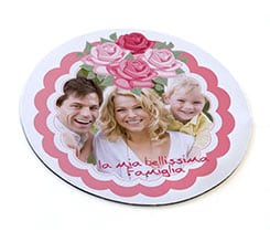 Tappetino mouse tondo Cornice di rose