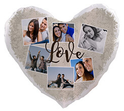 Cuscino cuore in Raso Crazy collage