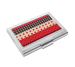 Porta Biglietti da Visita Pois rossi