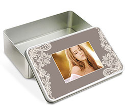 Scatola Latta Rettangolare Merletti