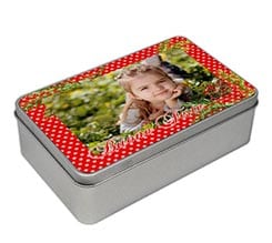 Scatola di latta rettangolare Bacche natalizie