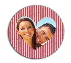 Puzzle legno rotondo Red strips