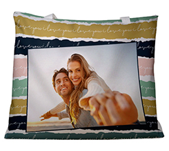 Borsa mare con foto e grafica romantic bands