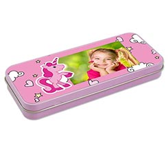 Portapenne in metallo Unicorno rosa