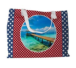 Borsa da mare Pois bianchi
