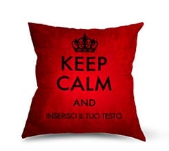 Keep Calm Rosso su Cuscino in Pile