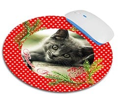 Tappetino mouse tondo Bacche natalizie