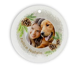 Decorazioni Natalizie ceramica tonda Pine cone