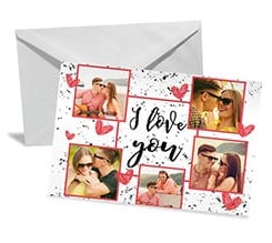 Bigliettino Auguri I love you collage