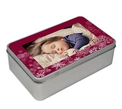 Scatola di latta rettangolare Buone feste