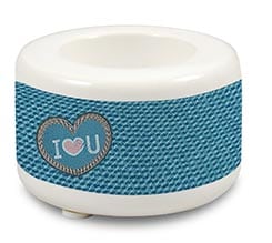 Portacandela in ceramica Love jeans