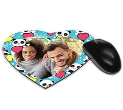 Tappetino mouse cuore Lovely panda