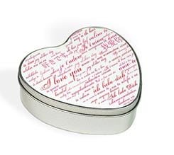 Scatola di Latta Cuore Words of Love