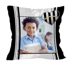 Cuore Bianco Nero su Cuscino Classico