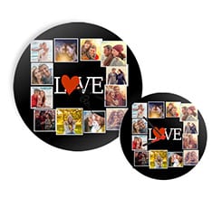 Orologio in legno rotondo Lovely collage