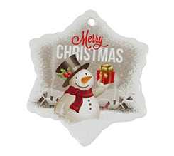 Decorazioni natalizie ceramica fiocco neve Snowman