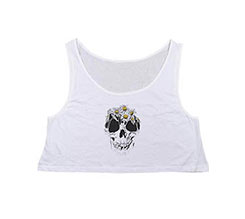 Crop Top Teschio con Margherite