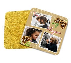 Sottobicchiere in sughero Pigne natalizie