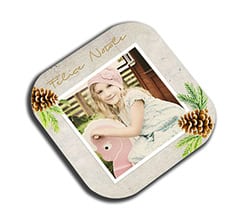 Sottobicchiere masonite quadrato Pine cone