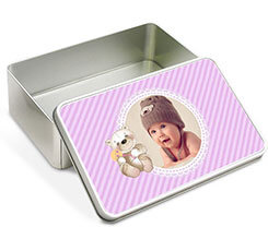 Scatola latta rettangolare Orsetto rosa