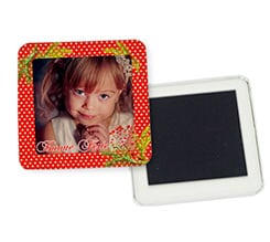 Magnete quadrato frigo Bacche natalizie