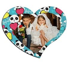 Puzzle cuore masonite A4 Lovely panda