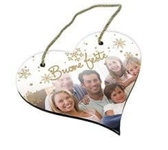 Targa per Porta a Cuore in Legno White Christmas