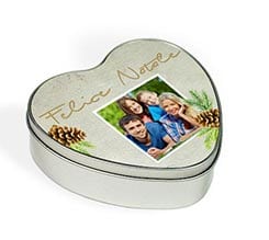 Scatola di Latta Cuore Pine cone