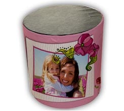 Pouf Cilindro Pink Flowers