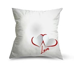 Coppia di Cuori su Cuscino in Pile