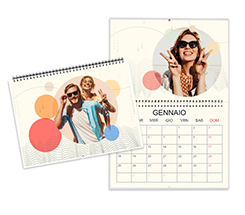 Calendario doppio cerchi colorati personalizzabile