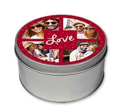 Scatola di latta tonda Love for collage