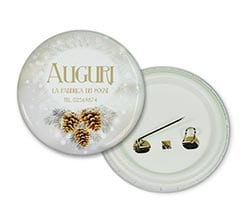 Spilla rotonda Pigne natalizie