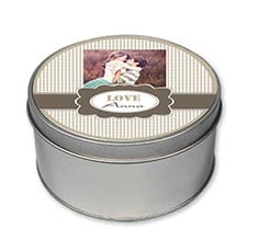 Scatole di Latta Tonda Texture Hearts