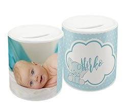 Salvadanaio Elefantino celeste