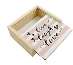 Scatola portaoggetti in legno Live love