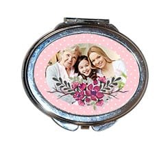 RSpecchietto ovale da borsetta Rose pois