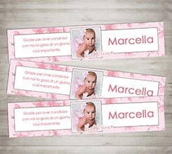 Segnalibro Cornice rosa battesimo