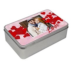 Scatola latta rettangolare Hearts