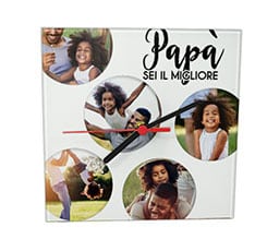 Orologio Quadrato in Vetro Papà sei il migliore