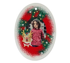 Decorazioni natalizie ceramica ovale Renna