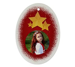 Decorazioni Natalizie ceramica ovale 3 Stars